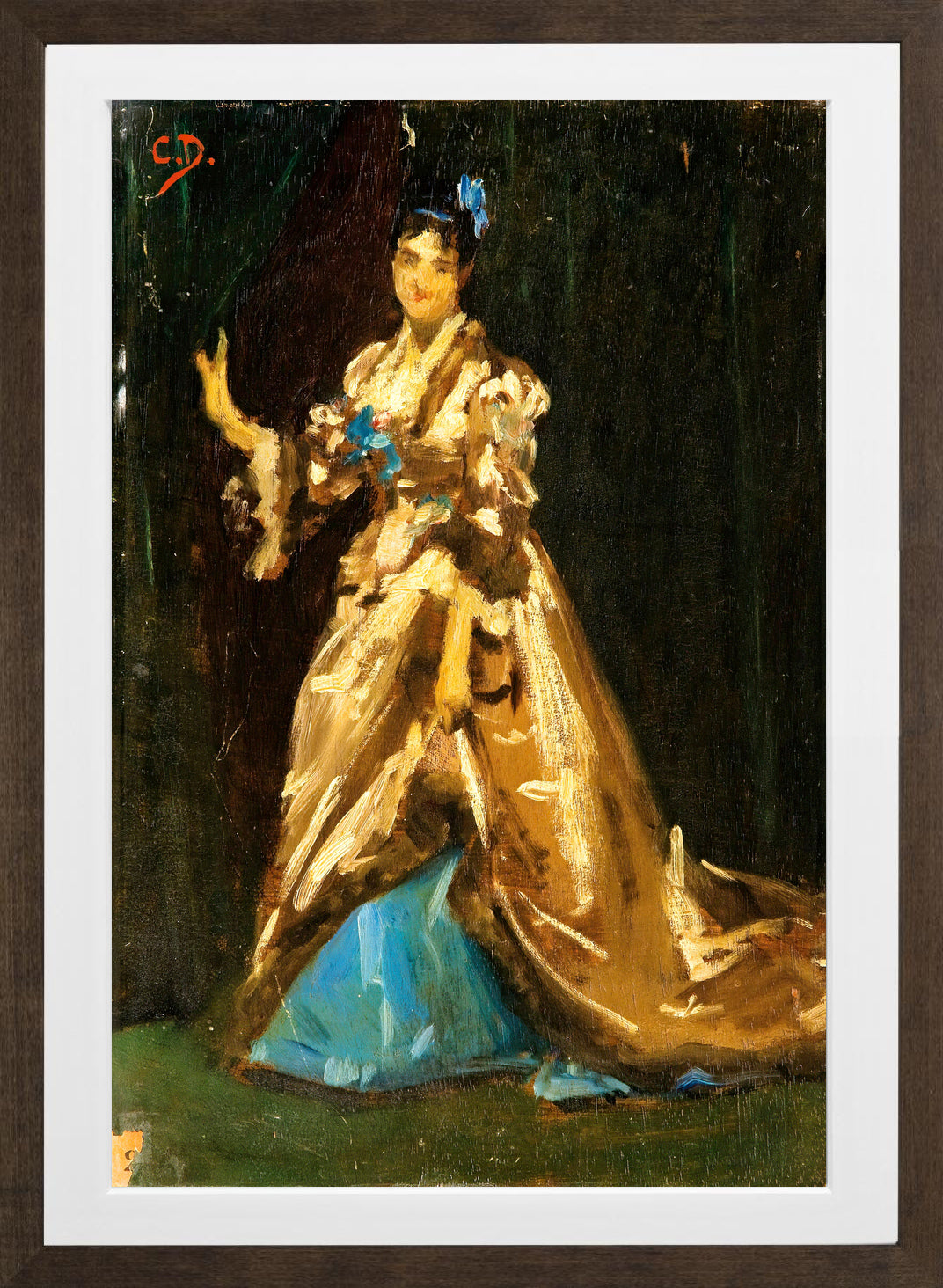 Carolus-Duran Print, Sketch for the Portrait of Mrs Feydeau — brown frame