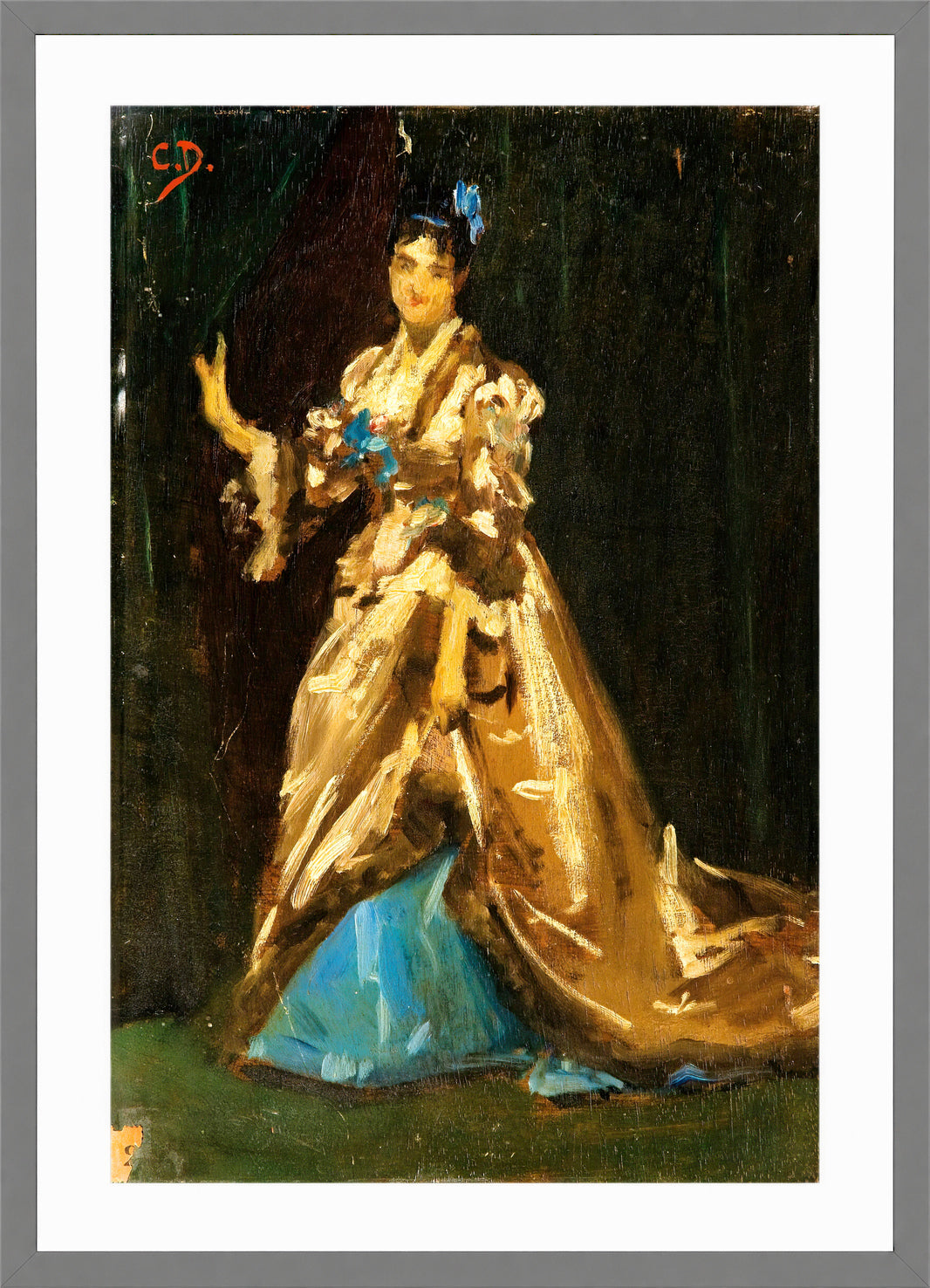 Carolus-Duran Print, Sketch for the Portrait of Mrs Feydeau — light grey frame