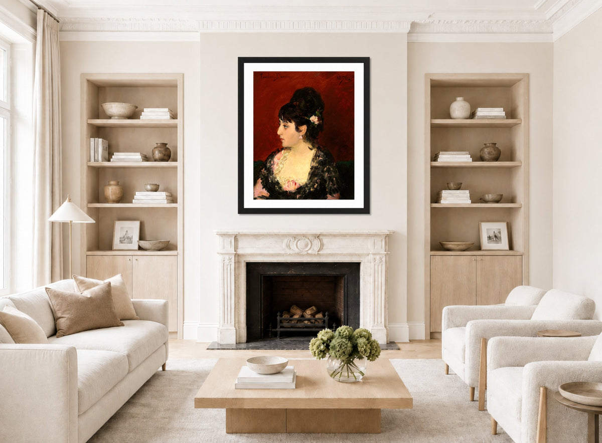 Carolus-Duran Print, Spanish Woman (1876) — living room roomset