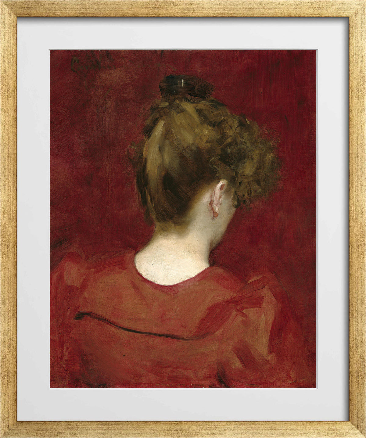 Carolus-Duran Print, Study of Lilia (1887) — gold frame