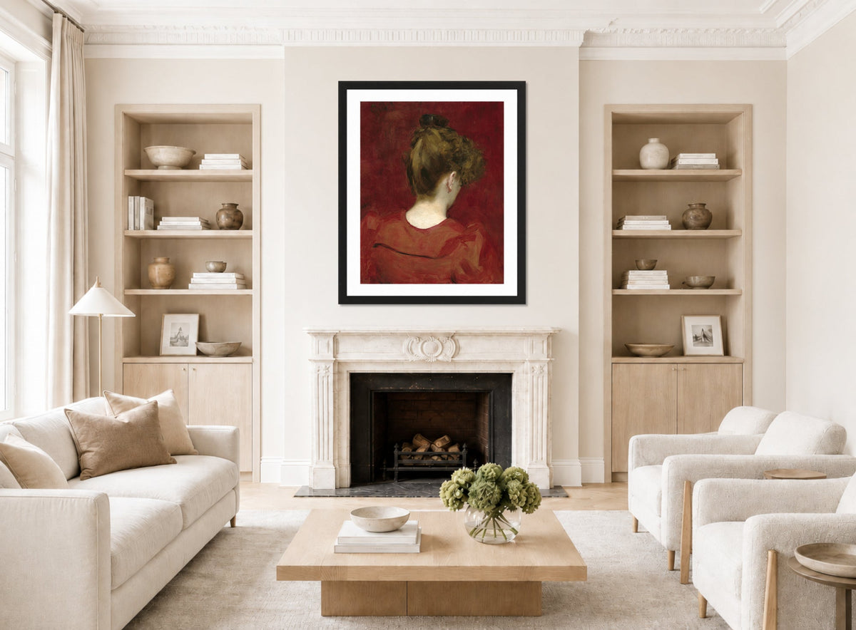 Carolus-Duran Print, Study of Lilia (1887) — living room roomset