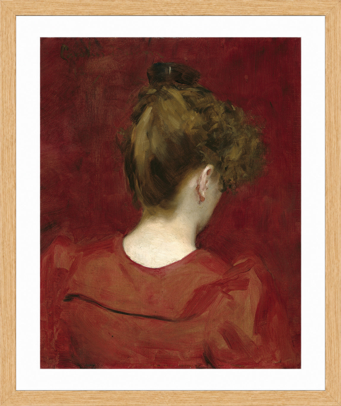 Carolus-Duran Print, Study of Lilia (1887) — oak frame