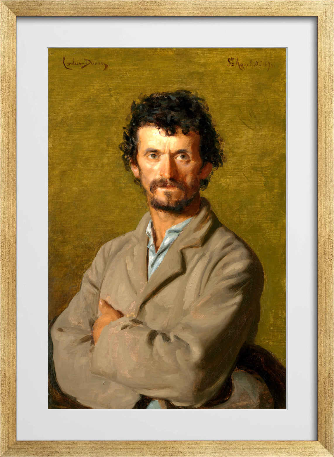 Carolus-Duran Print, The Artist’s Gardener (1893) — gold frame
