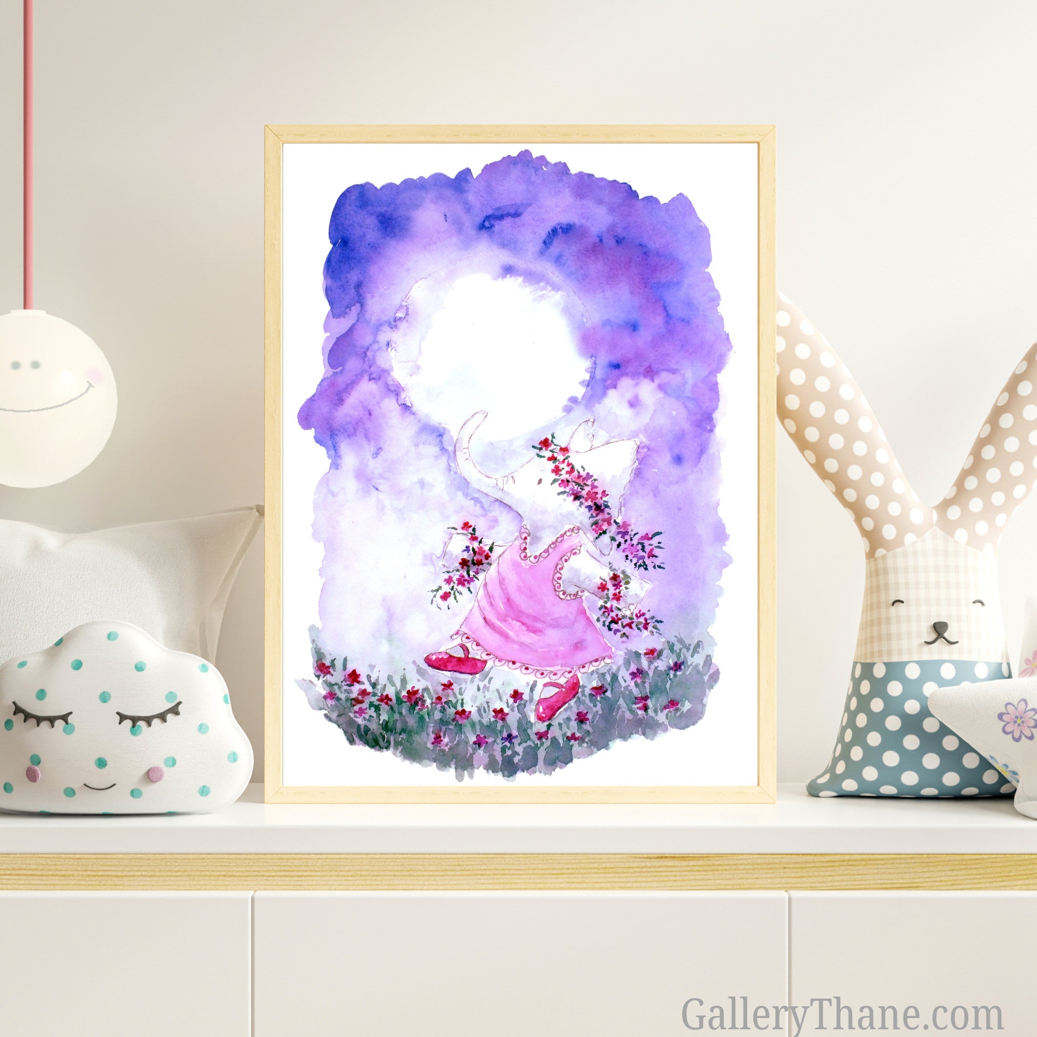 Dancing Elephants Cute Children's Nursery Wall Art Print