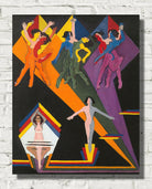 dancing girls in colourful rays by Ernst Ludwig Kirchner