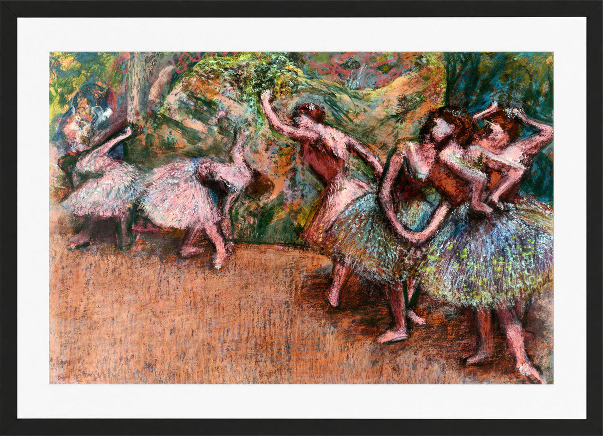 Edgar Degas Print, Ballet Scene (c in a black frame