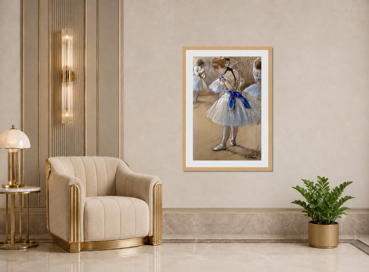 Edgar Degas Print, Dancer (ca displayed in an Art Deco interior