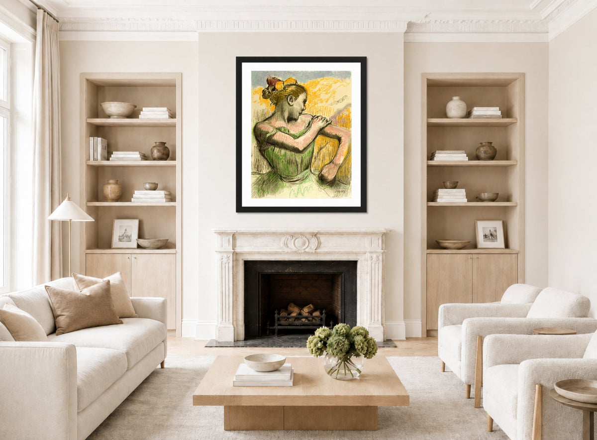 Edgar Degas Print, Danseuse (1899) displayed in a Scandinavian living room
