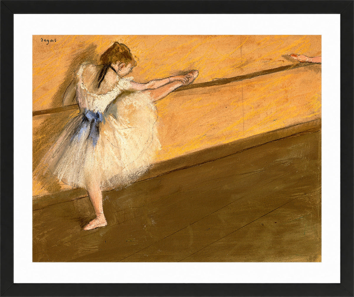 Edgar Degas Print, Danseuse à la barre (1877) in a black frame