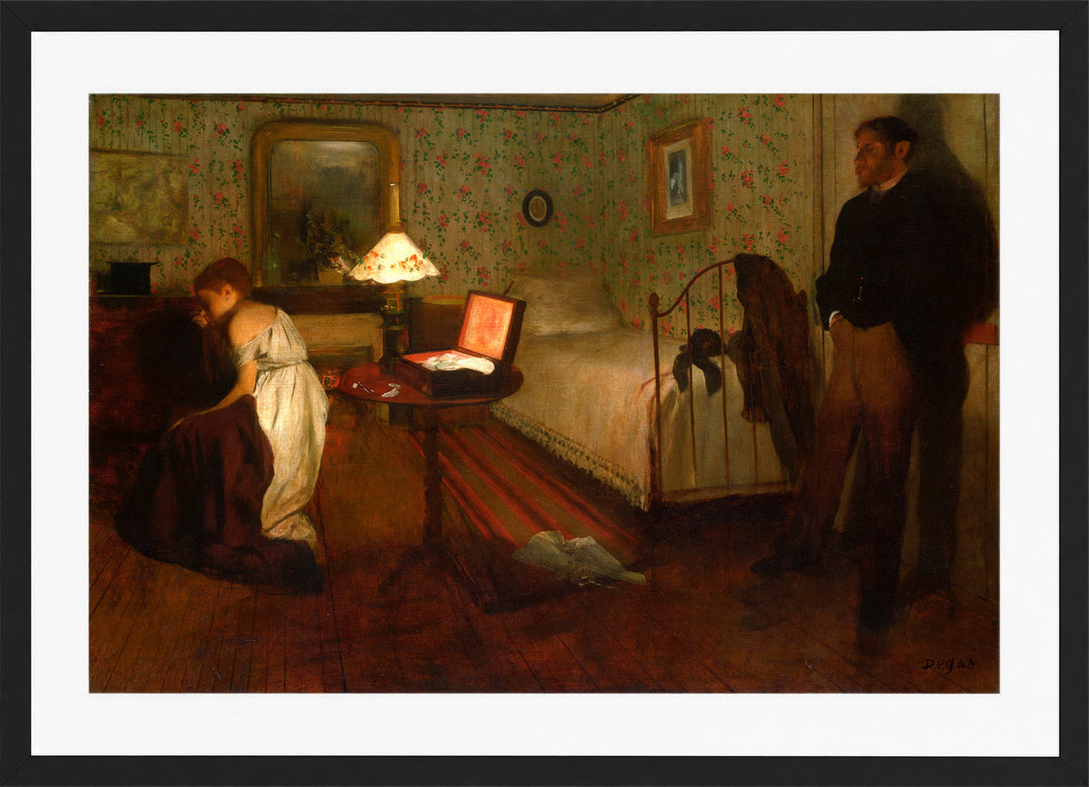 Edgar Degas Print, Interior in a black frame