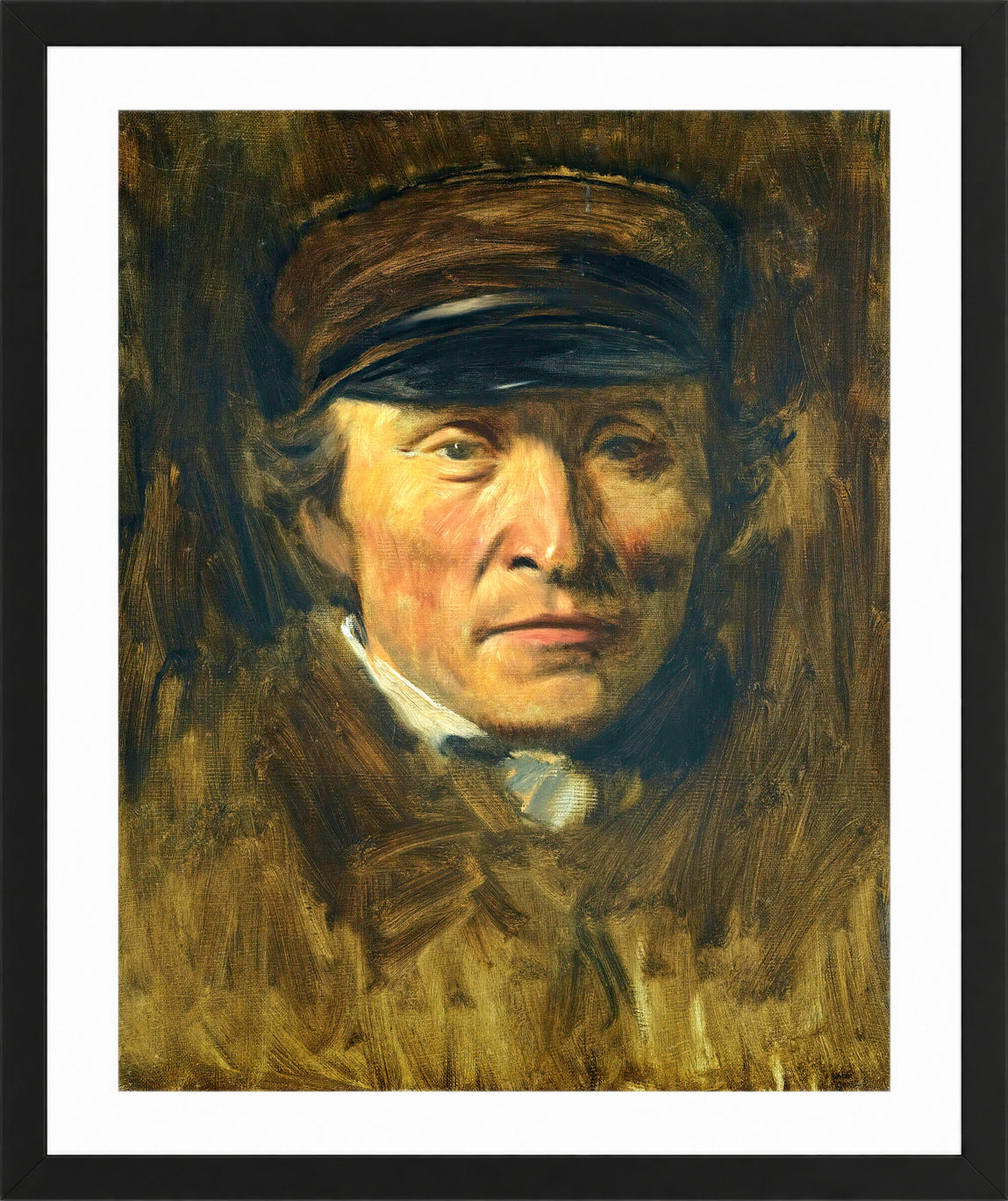 Edgar Degas Print, Jérome Ottoz (circa 1875-1877) in a black frame