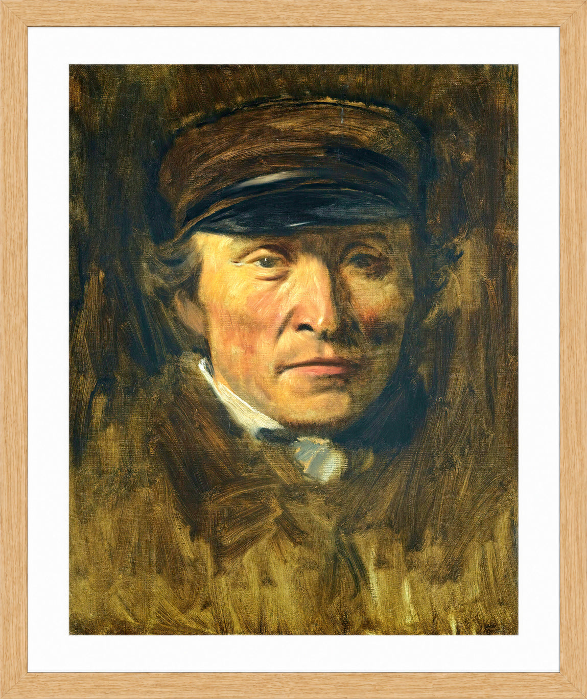 Edgar Degas Print, Jérome Ottoz (circa 1875-1877) in a light oak frame