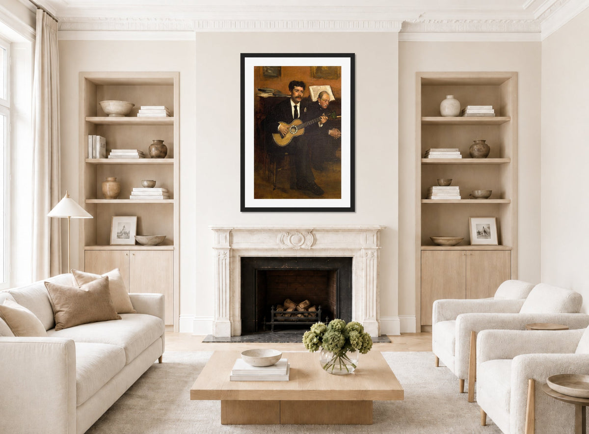 Edgar Degas Print, Lorenzo Pagans And Auguste De Gas (1871 - 1872) displayed in a Scandinavian living room