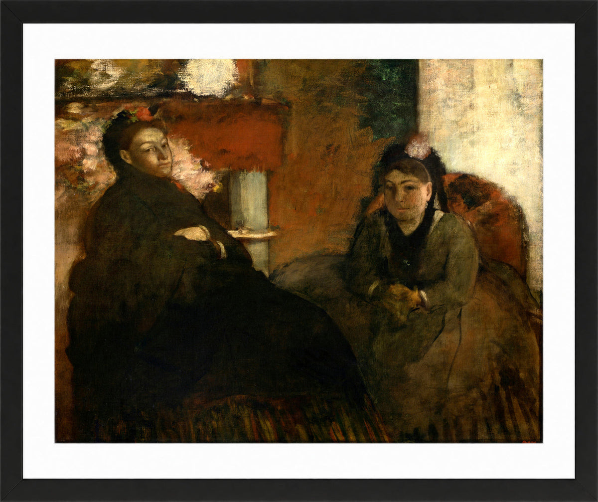 Edgar Degas Print, Portrait of Mme in a black frame