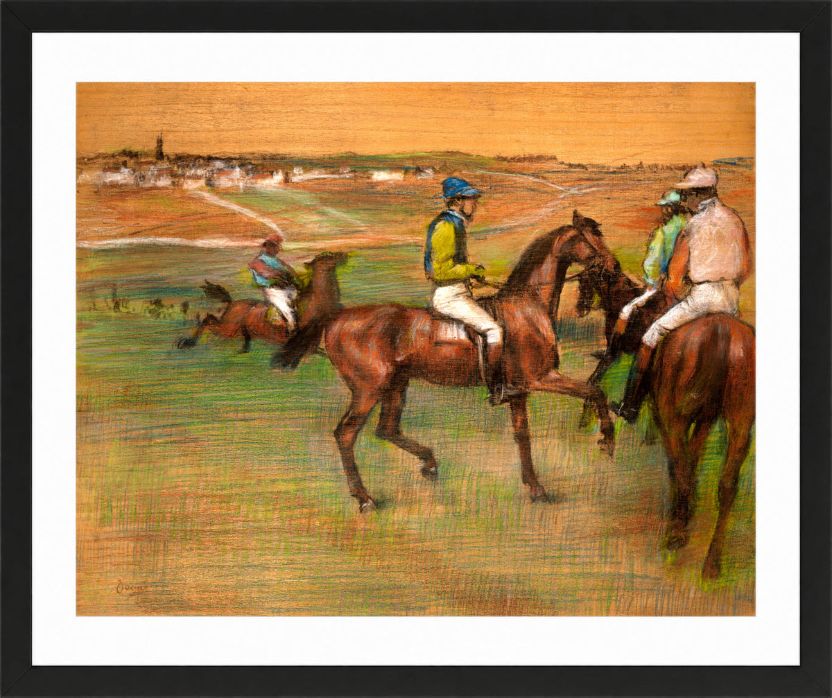 Edgar Degas Print, Race Horses (ca in a black frame