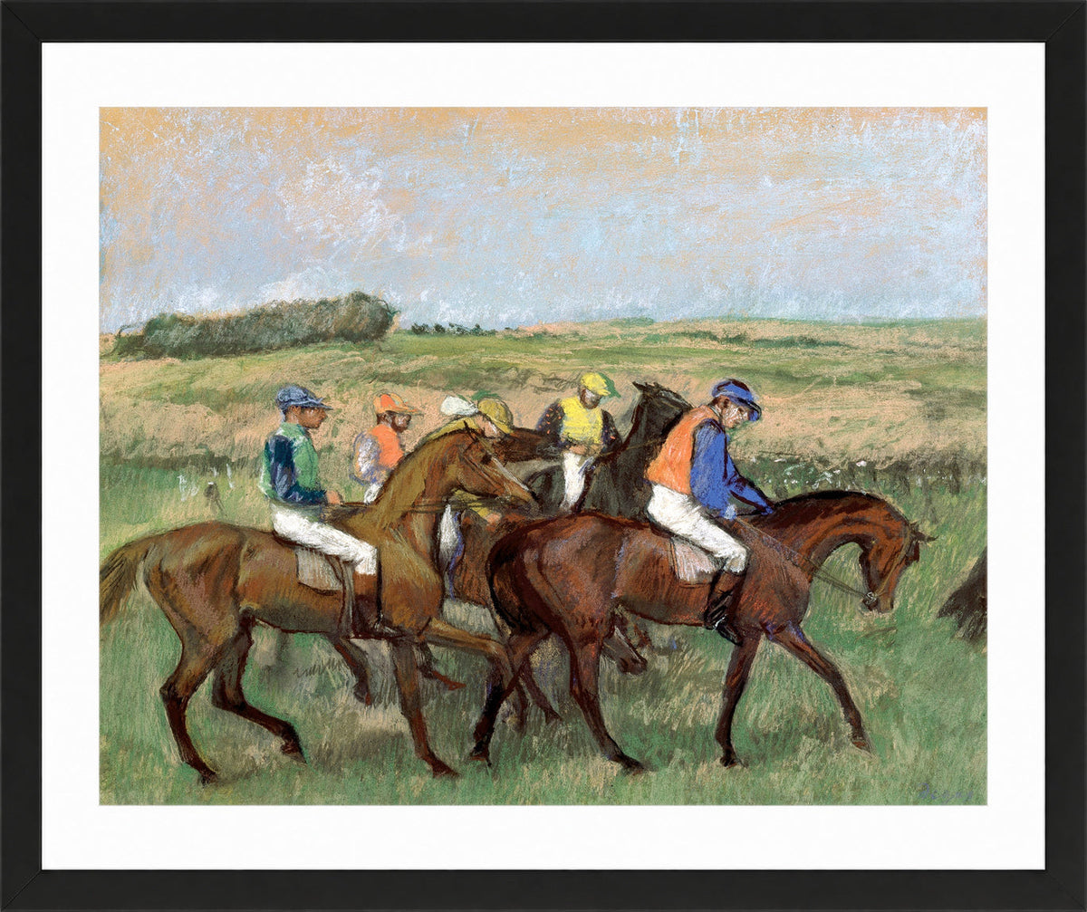 Edgar Degas Print, Races (circa 1885) in a black frame