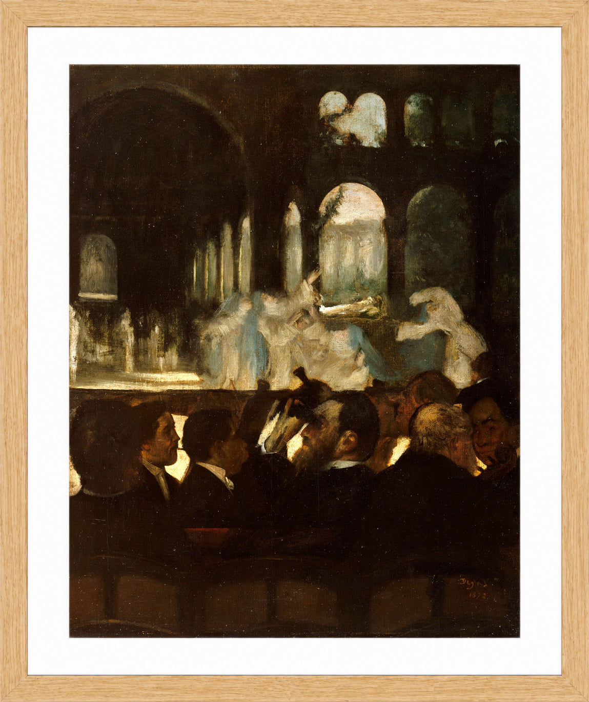 Edgar Degas Print, The Ballet from ‘Robert le Diable’ (1871) in a light oak frame