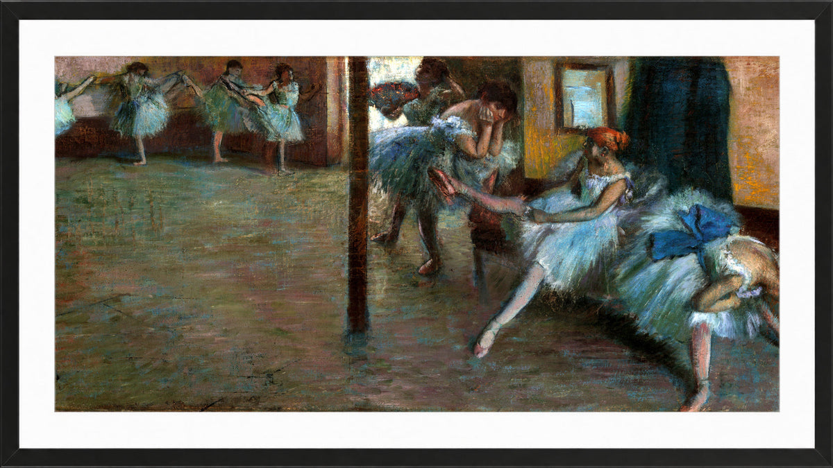 Edgar Degas Print, The Ballet Rehearsal (ca in a black frame