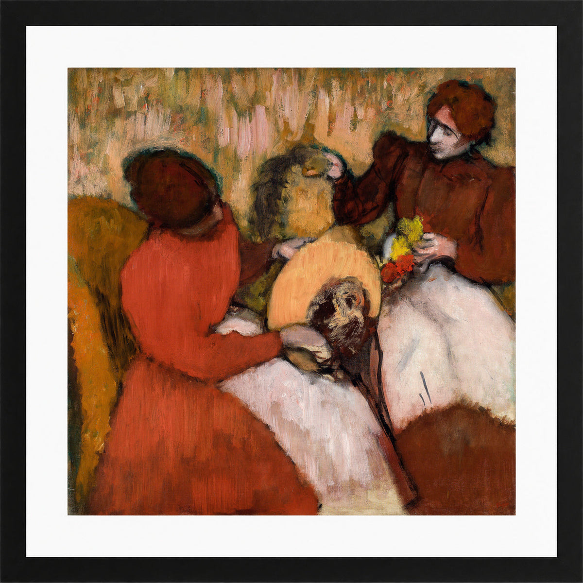 Edgar Degas Print, The Milliners (c in a black frame