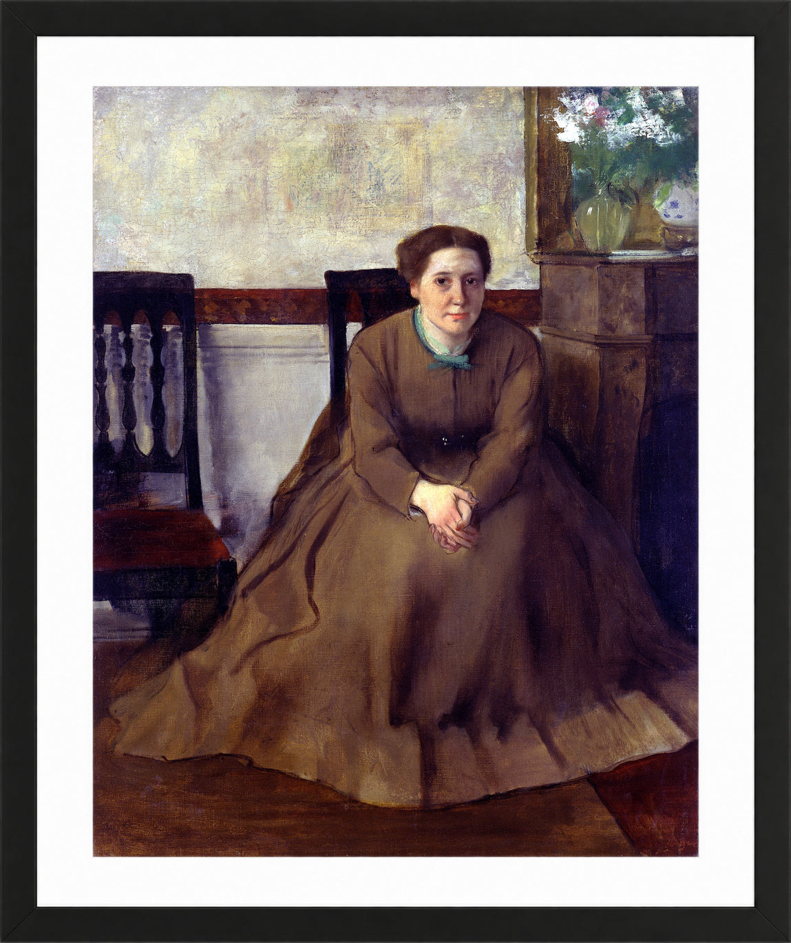 Edgar Degas Print, Victoria Dubourg in a black frame