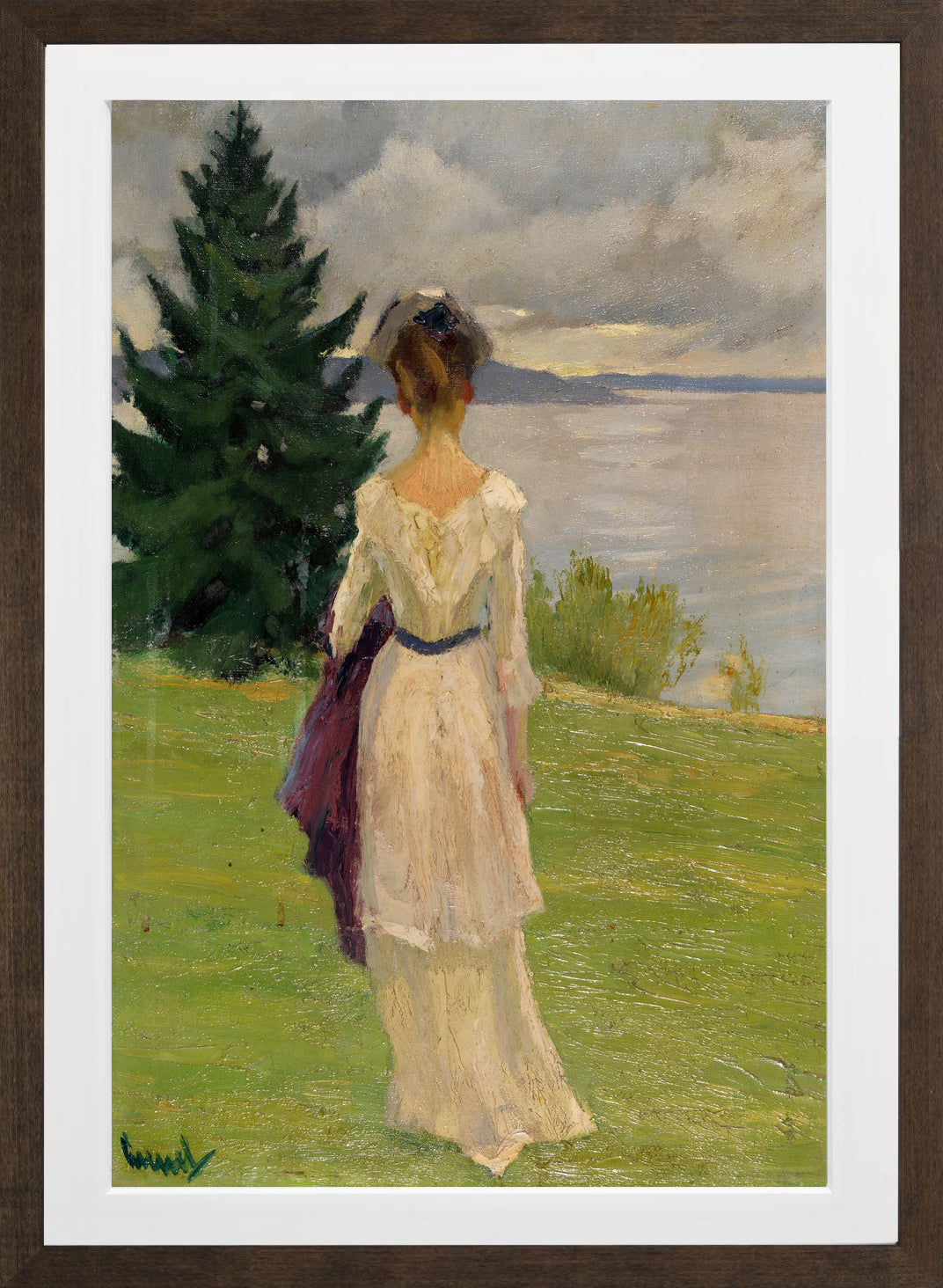 Edward Cucuel Print, After the rain, early (1910) in a brown frame