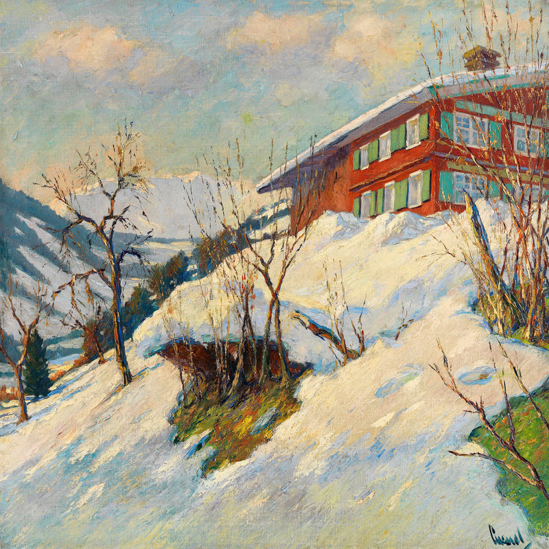 Edward Cucuel Print, Beautiful winter day (1920) as an unframed print