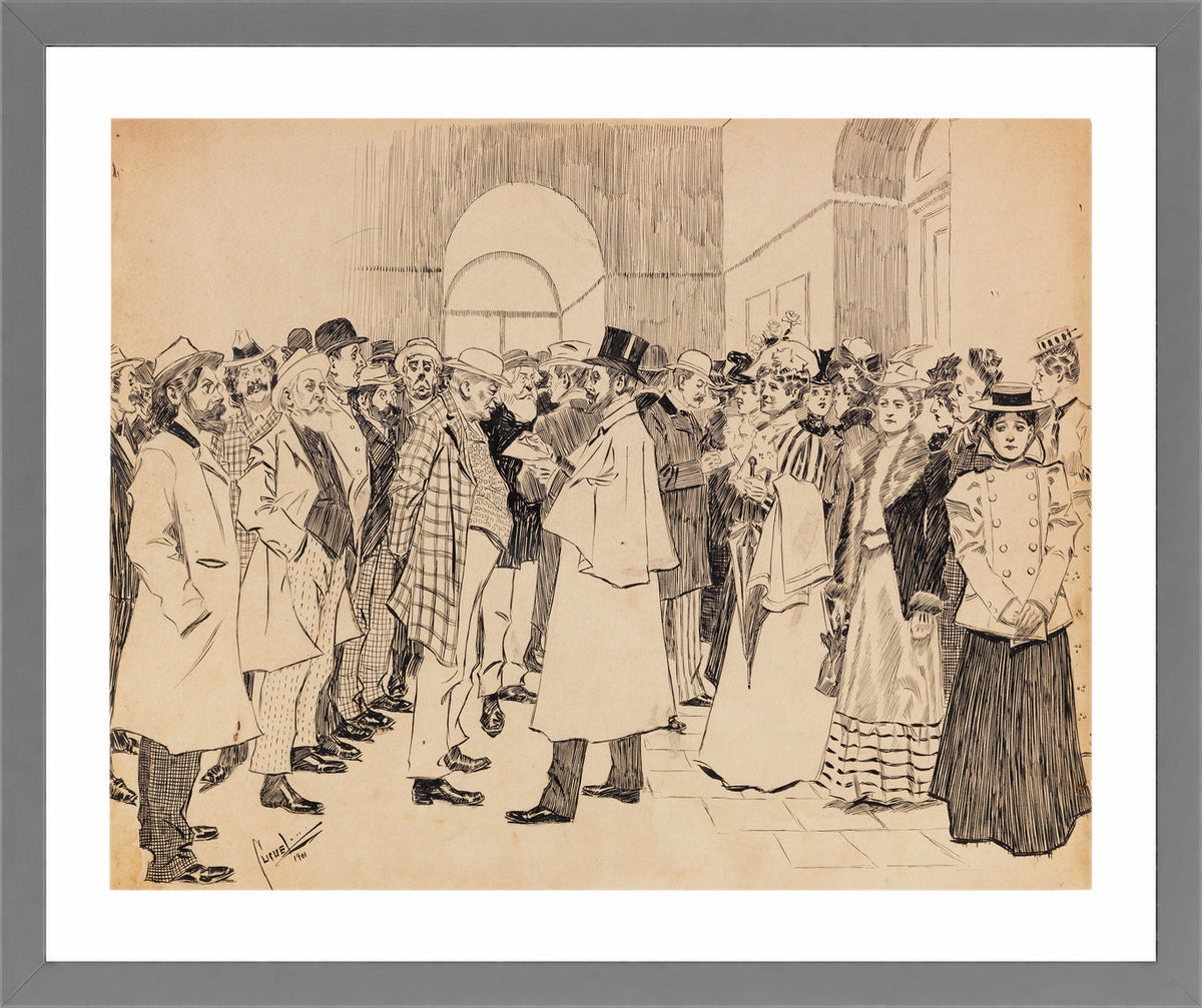 Edward Cucuel Print, Dresdener Kunstausstellung (1901) in a light grey frame
