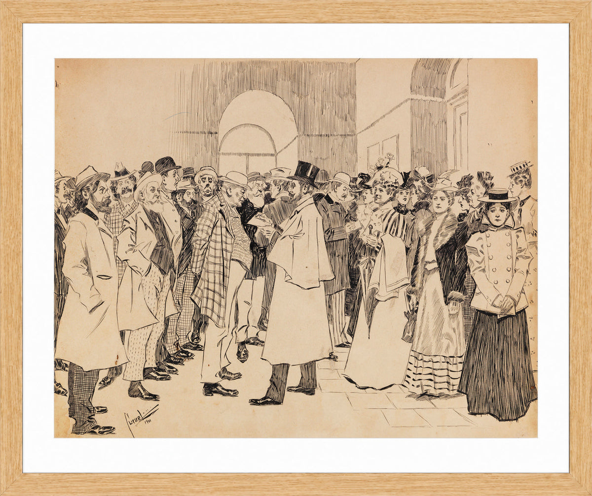 Edward Cucuel Print, Dresdener Kunstausstellung (1901) in an oak frame