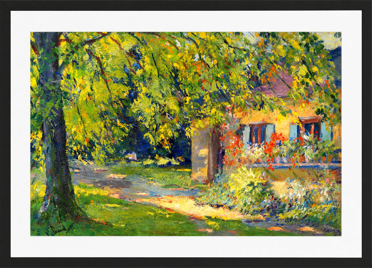 Edward Cucuel Print, Frühlingsgarten in Starnberg (1920) in a black frame