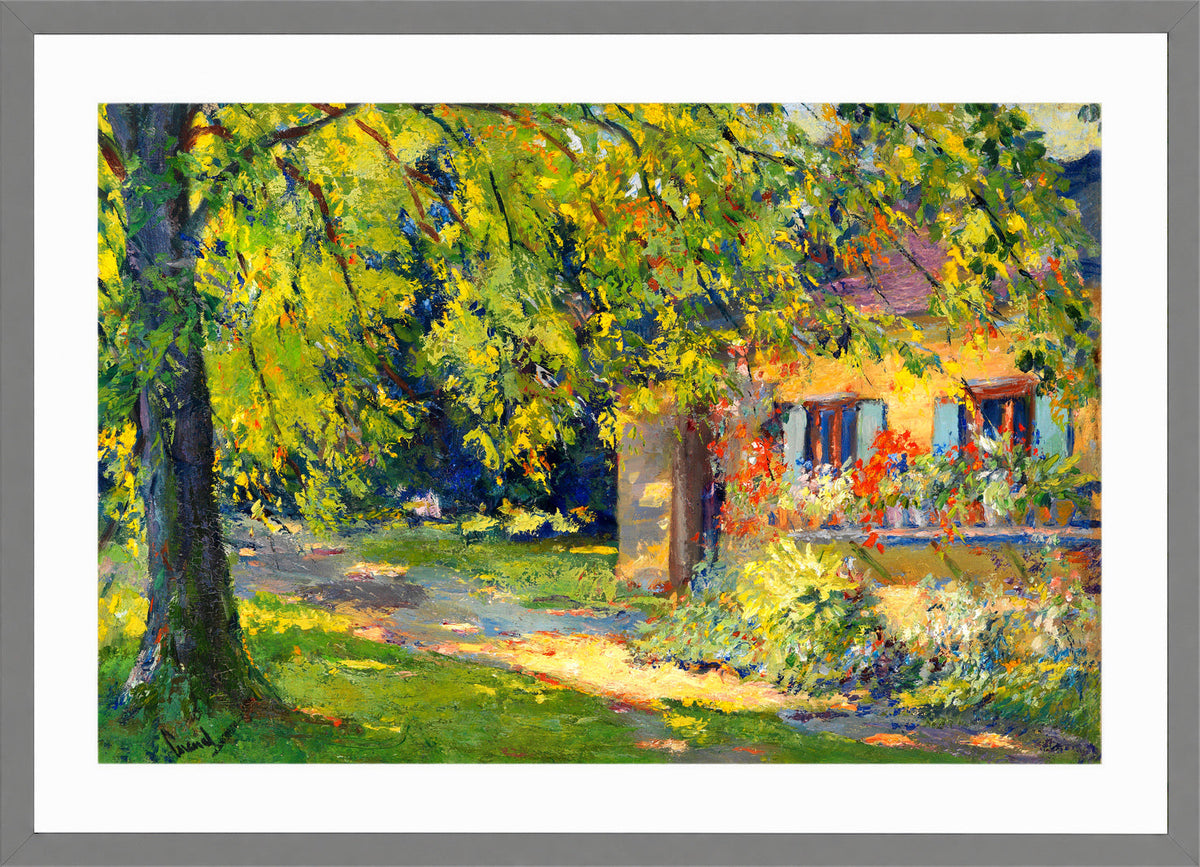 Edward Cucuel Print, Frühlingsgarten in Starnberg (1920) in a light grey frame