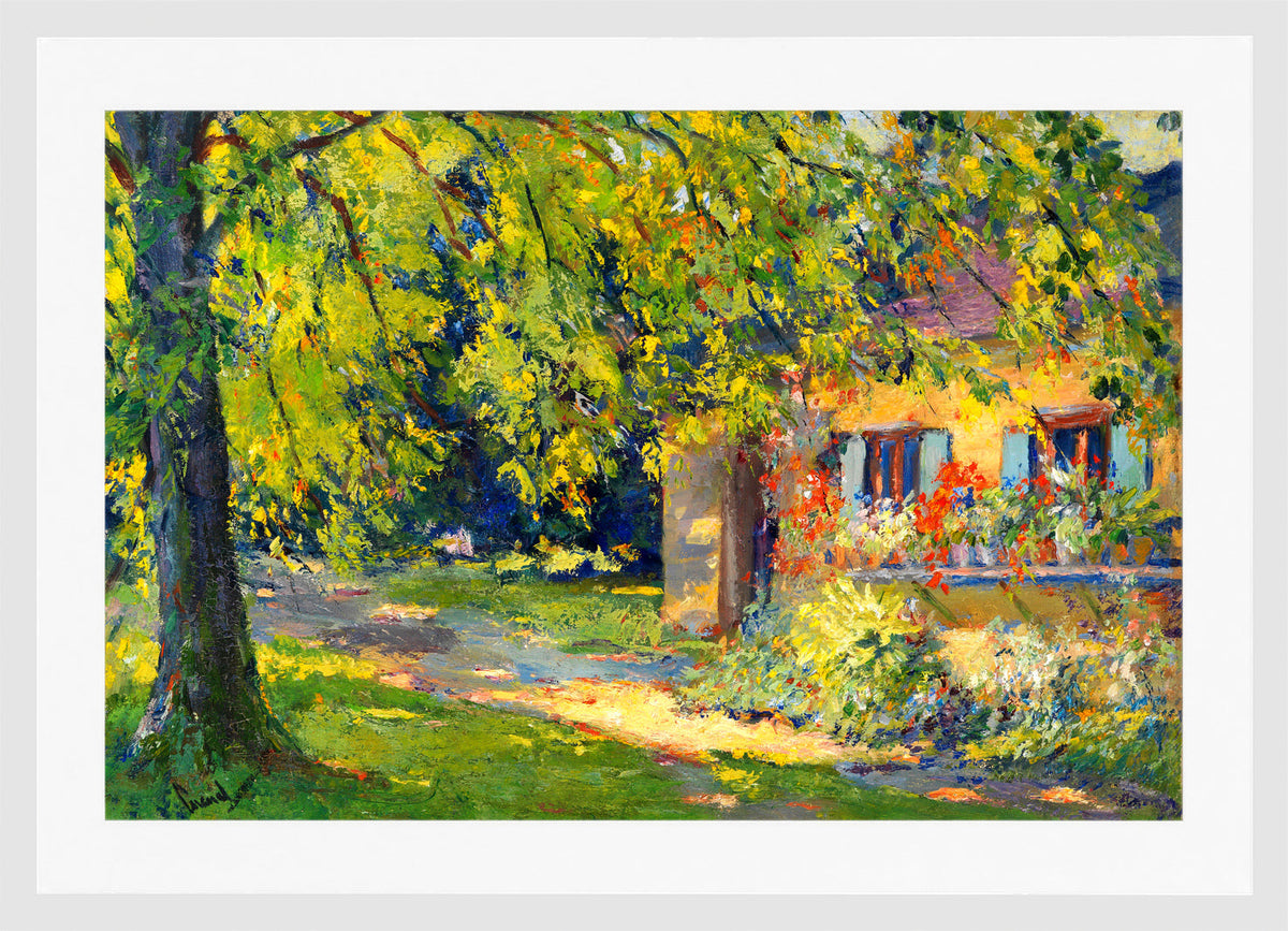 Edward Cucuel Print, Frühlingsgarten in Starnberg (1920) in a white frame