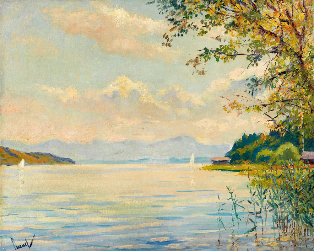 Edward Cucuel Print, Lake Starnberg – distant view (1920) as an unframed print