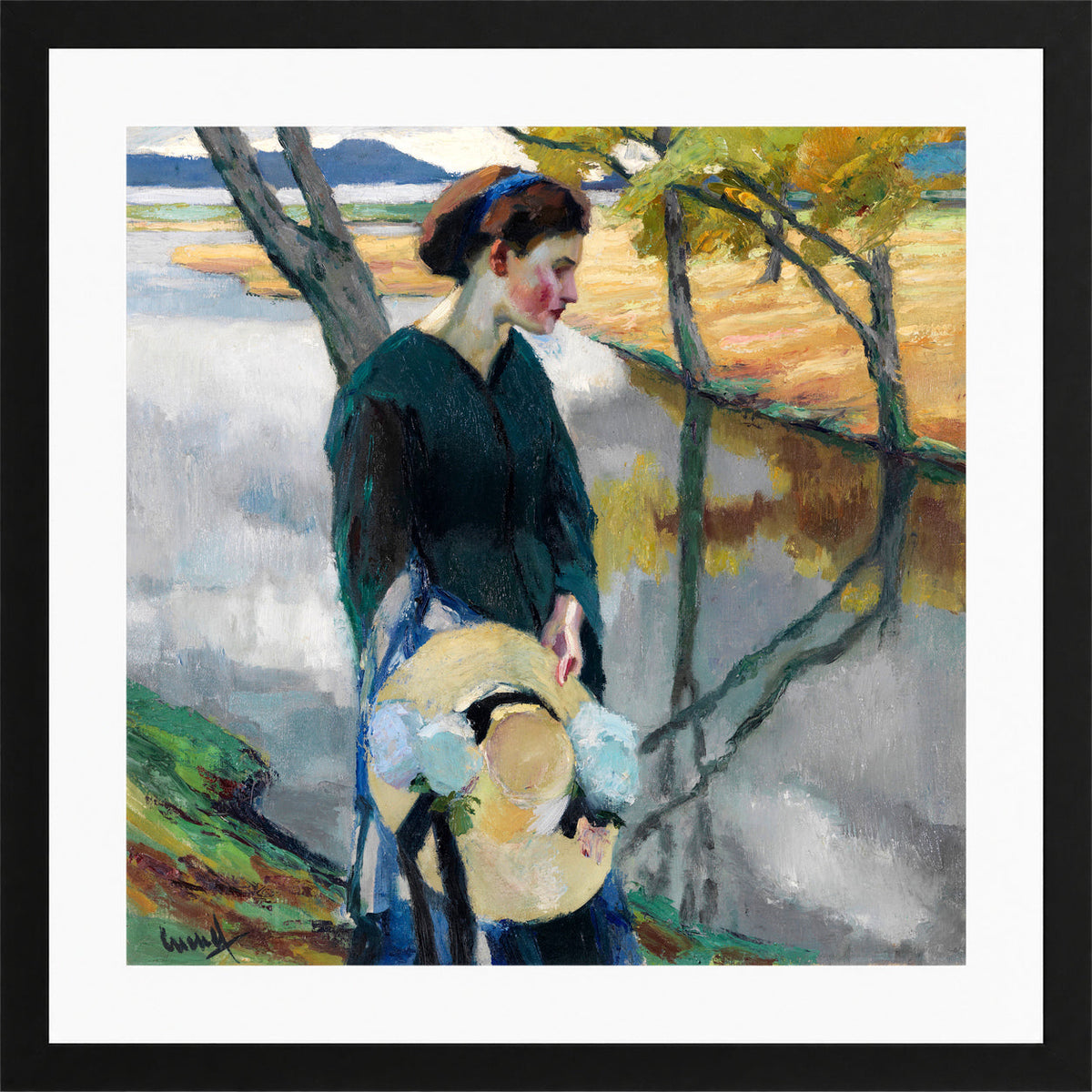 Edward Cucuel Print, Spätsommer (1911) in a black frame