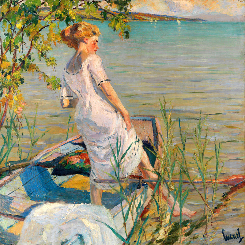 Edward Cucuel Print, Summer morning on Lake Starnberg (1920-25) as an unframed print