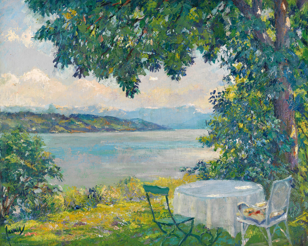 Edward Cucuel Print, View of Lake Starnberg (1920-30) as an unframed print