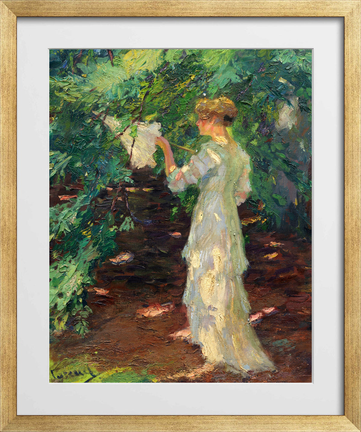 Edward Cucuel Print, Waldschatten (1910-20) in a gold frame