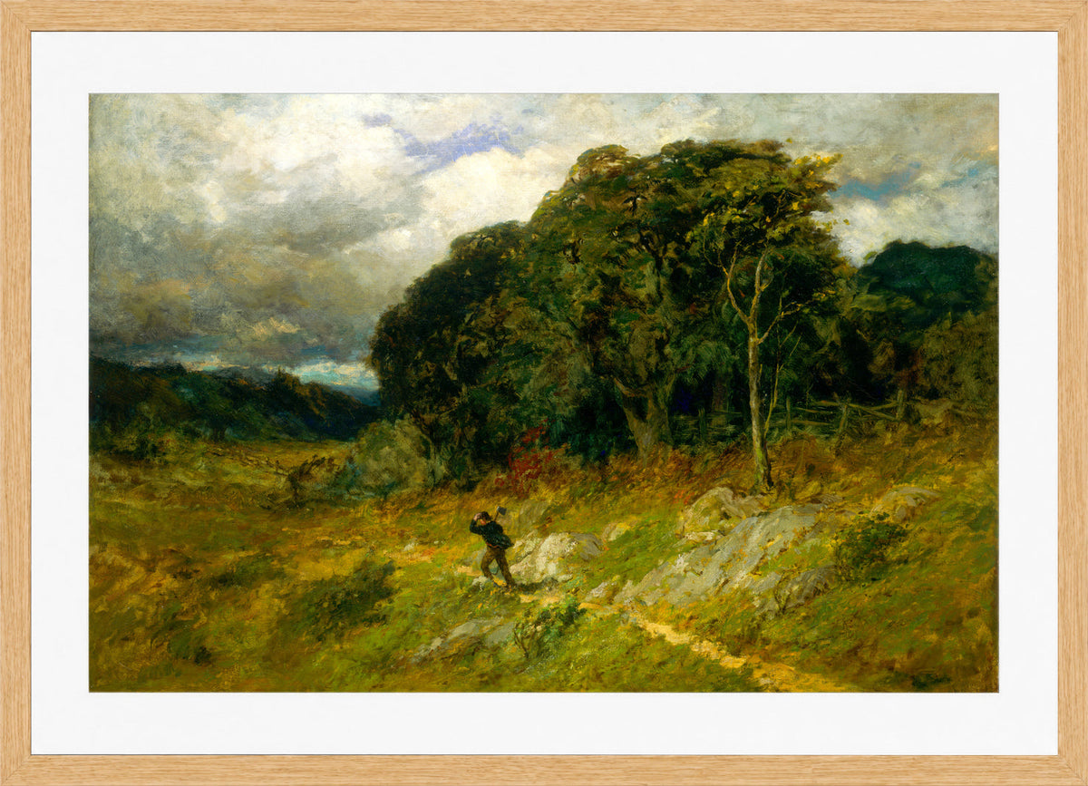 Edward Mitchell Bannister Print, Approaching Storm (1886) — oak frame