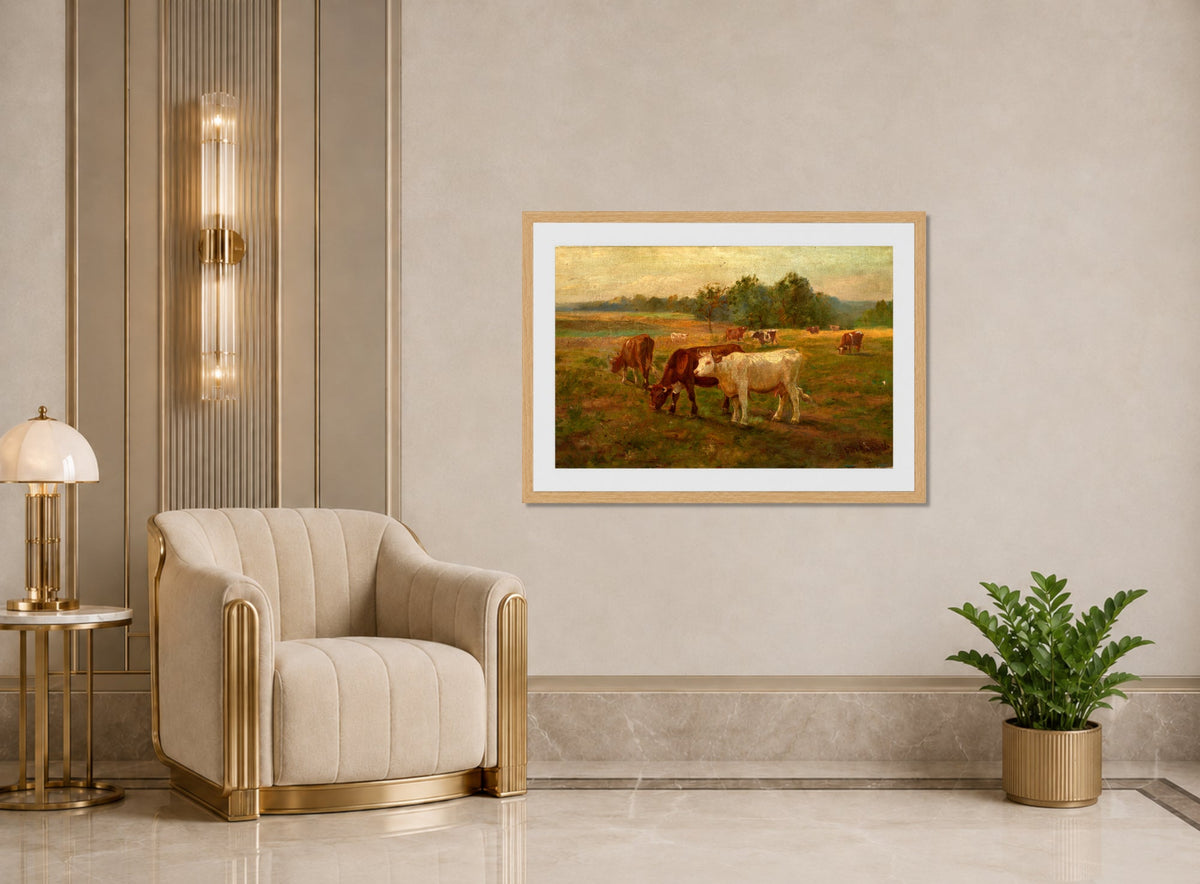 Edward Mitchell Bannister Print, Cows — art deco roomset