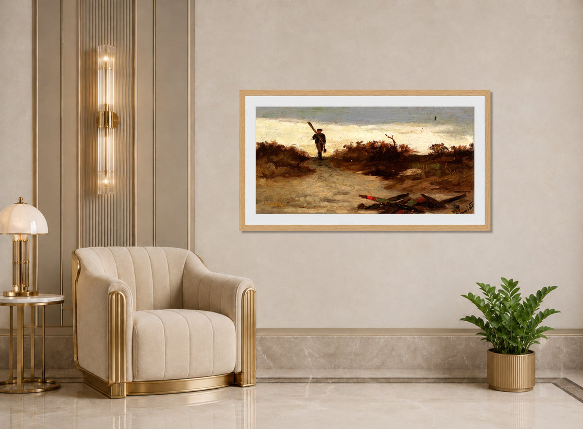 Edward Mitchell Bannister Print, Fisherman by Water (1886) — art deco roomset
