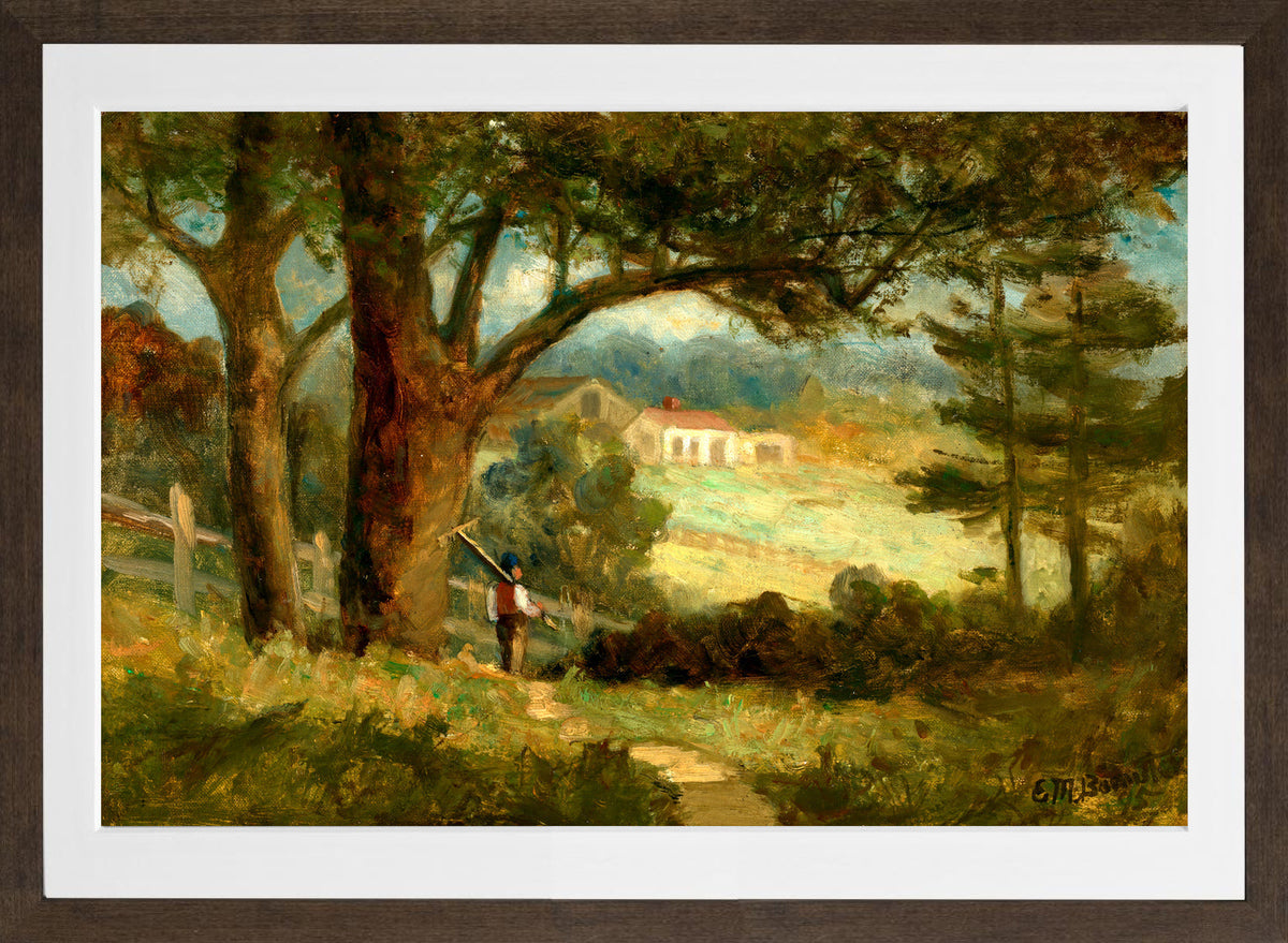Edward Mitchell Bannister Print, Homeward (1895) — brown frame
