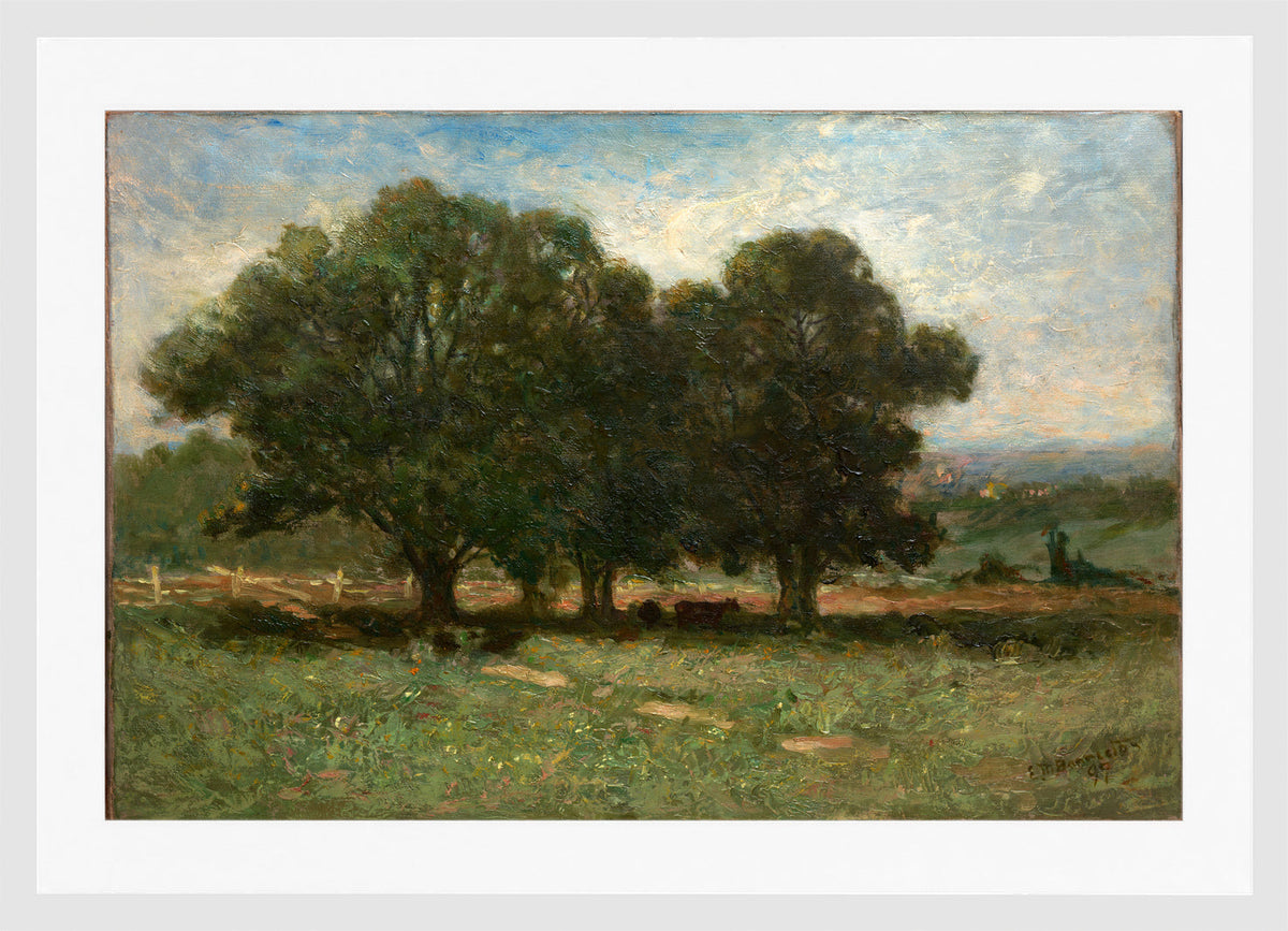 Edward Mitchell Bannister Print, Landscape (1899) β white frame