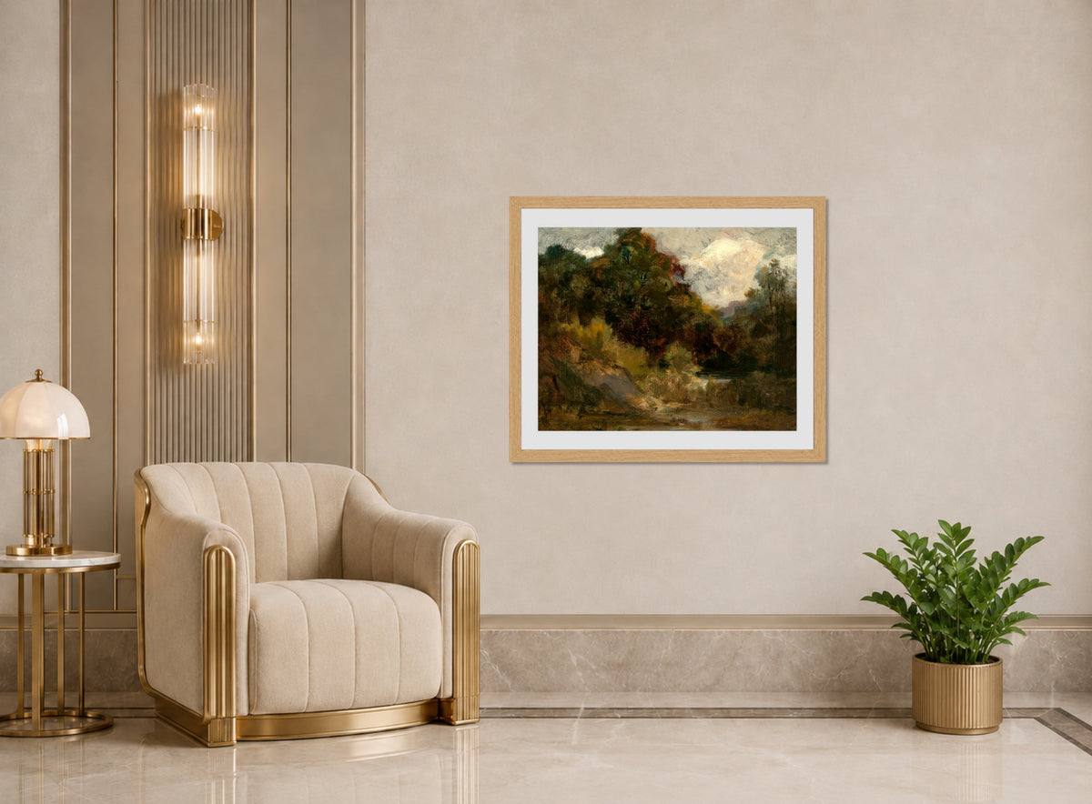 Edward Mitchell Bannister Print, Landscape (Trees) — art deco roomset
