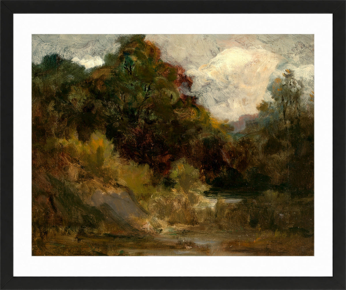 Edward Mitchell Bannister Print, Landscape (Trees) — black frame