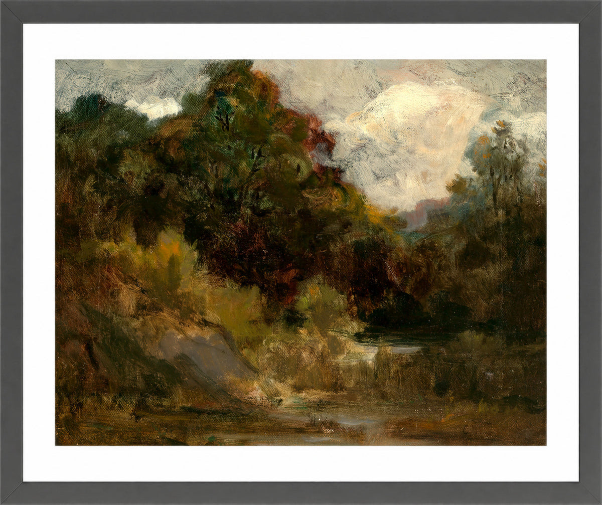 Edward Mitchell Bannister Print, Landscape (Trees) — dark grey frame