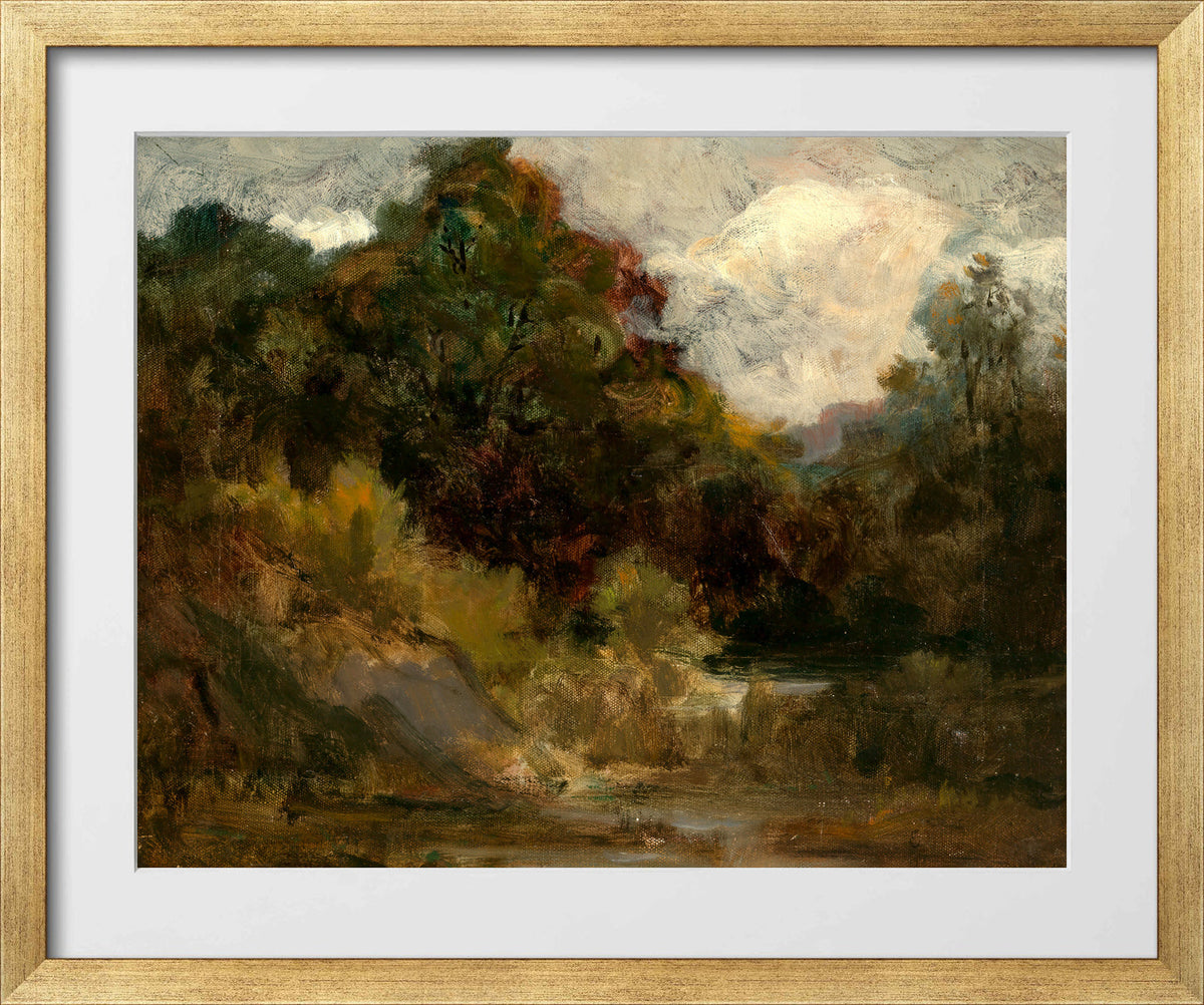 Edward Mitchell Bannister Print, Landscape (Trees) — gold frame