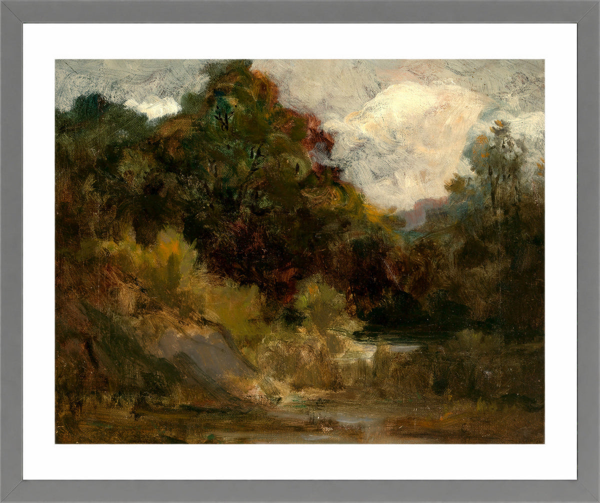 Edward Mitchell Bannister Print, Landscape (Trees) — light grey frame