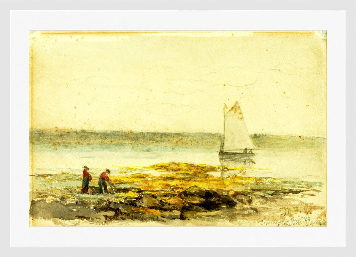 Edward Mitchell Bannister Print, Morning on the Shore (1892) — white frame