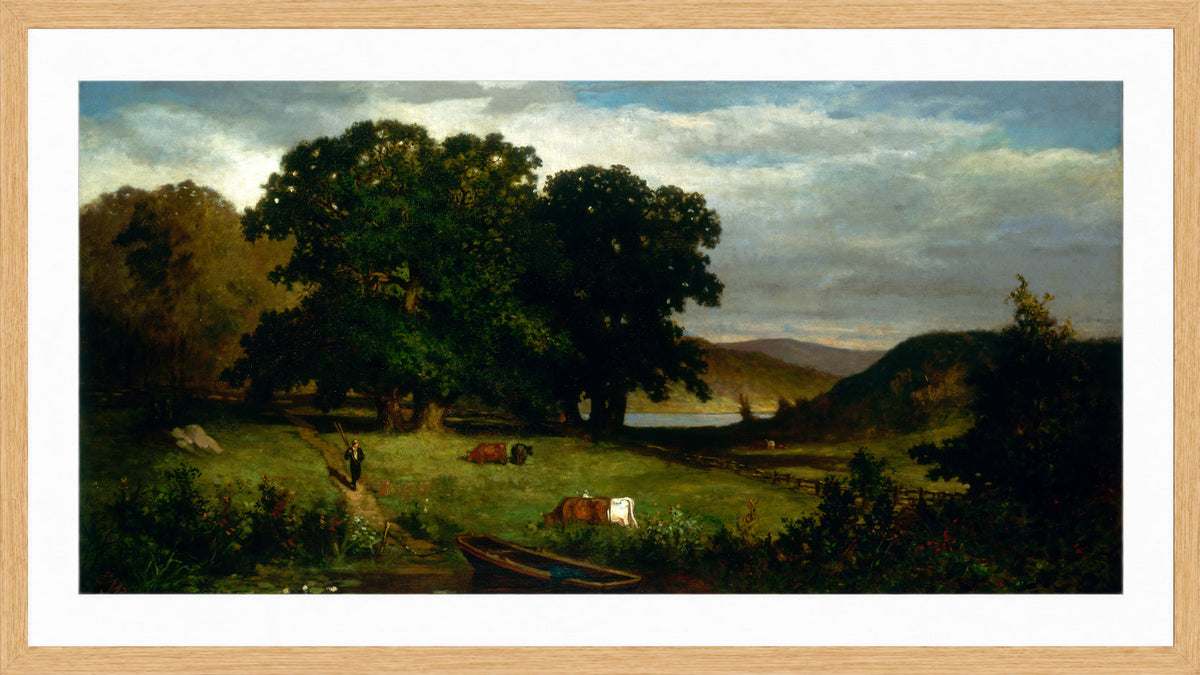 Edward Mitchell Bannister Print, Oak Trees (1876) β oak frame