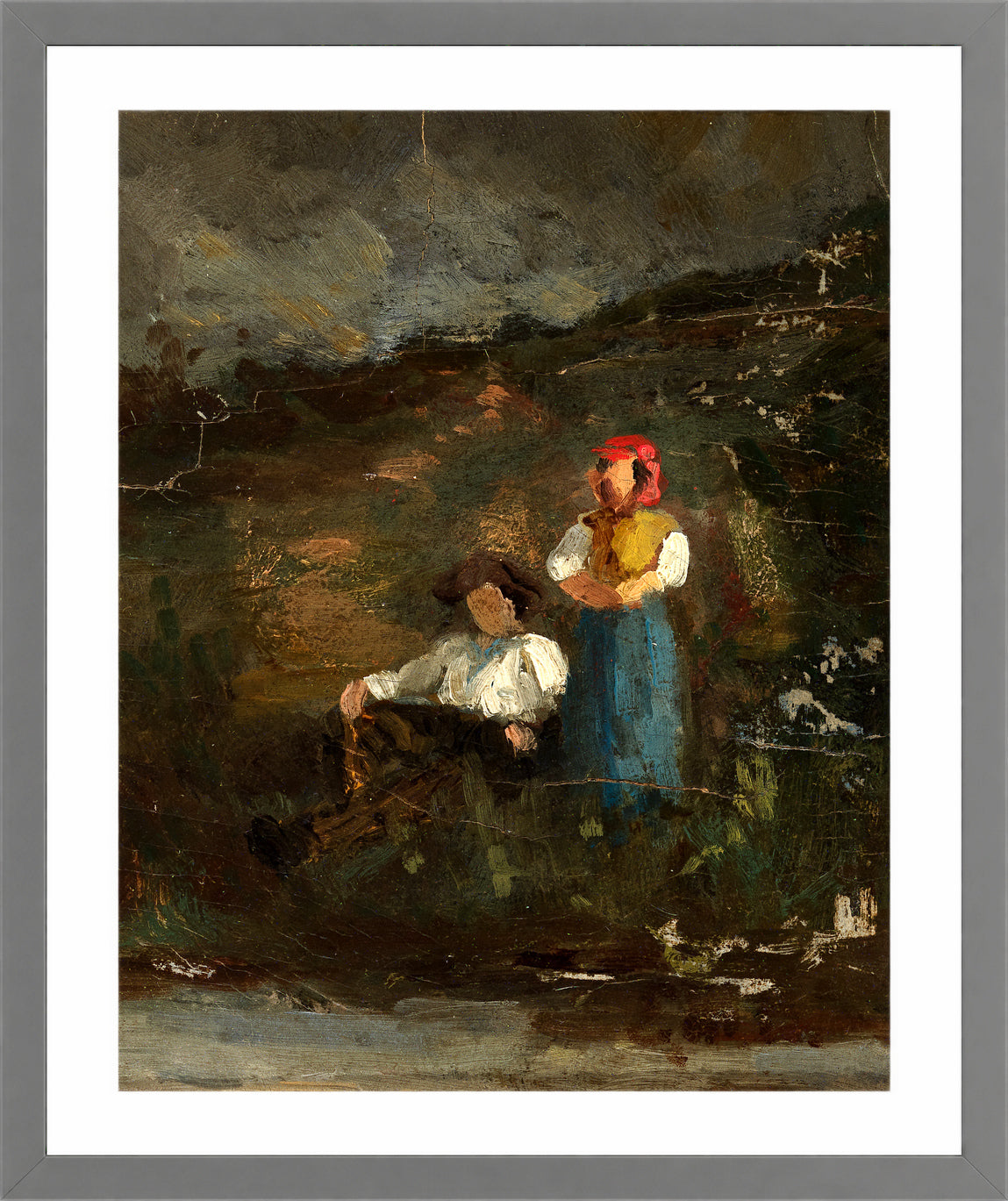 Edward Mitchell Bannister Print, Repose — light grey frame