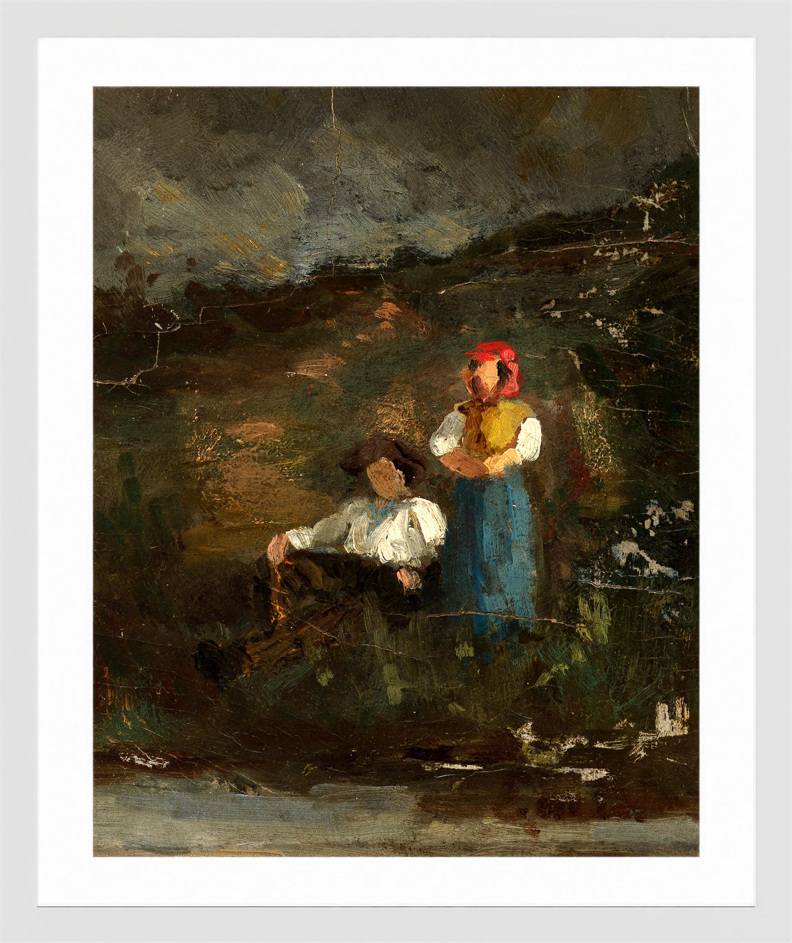 Edward Mitchell Bannister Print, Repose — white frame